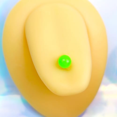 Body Candy neon green acrylic ball tongue ring barbell
