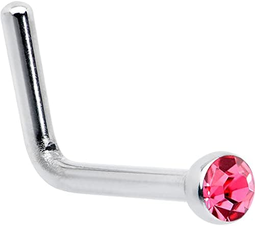 Body Candy pink accent micro nose stud 20 gauge