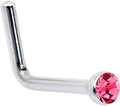 Body Candy pink accent micro nose stud 20 gauge