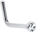Body Candy clear micro L-shaped nose stud 20 gauge