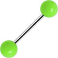 Body Candy neon green acrylic ball tongue ring barbell